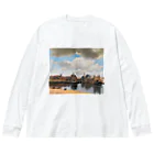 public domainのデルフトの眺望 / ヨハネス・フェルメール Big Long Sleeve T-Shirt