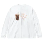 そらまめのカフェイン　アイスコーヒーバージョン ビッグシルエットロングスリーブTシャツ