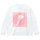 まめるりはことりのオカメインコ　ハートルチノーオカメインコ【まめるりはことり】 ビッグシルエットロングスリーブTシャツ