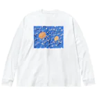 コナテオニのオレンジのクラゲ ビッグシルエットロングスリーブTシャツ