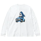 サメ わりとおもいの古めのくるまに乗るサメ Big Long Sleeve T-Shirt