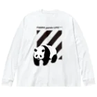 PANDA panda LIFE***の飛び出すパンダ　ストライプ ビッグシルエットロングスリーブTシャツ