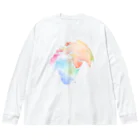 azure designの地球 Big Long Sleeve T-Shirt