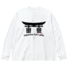 松や SUZURI店のJapanese Tori-i gete ビッグシルエットロングスリーブTシャツ