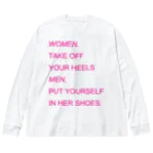 のこねこ屋のWOMEN&MEN pink print Tシャツ ビッグシルエットロングスリーブTシャツ