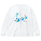 ma-sa's LaboratoryのSweet Budgerigar／？（ハテナ） ビッグシルエットロングスリーブTシャツ