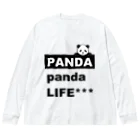 PANDA panda LIFE***ののぞきこみパンダ ビッグシルエットロングスリーブTシャツ