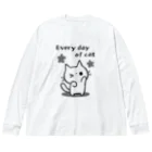 おはまじろうのお店のevery day of cat ビッグシルエットロングスリーブTシャツ