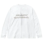 MichWich Designのとんがり帽子の家並み ビッグシルエットロングスリーブTシャツ