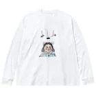 子猫の夫婦 【 ネコ の Tシャツ サンダル グッズ などのお店】の【 数量限定 】 「 キャット少女 」 猫 Tシャツ 帽子 など Big Long Sleeve T-Shirt