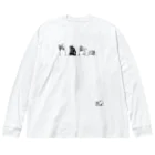 mami-skのお魚グッズ屋〜SUZURI店〜のコケギンポ5兄弟(白黒) Big Long Sleeve T-Shirt