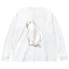 まめるりはことりのアルビノセキセイインコちゃん【まめるりはことり】 ビッグシルエットロングスリーブTシャツ