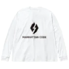 Manhattan Code inc.のMHT_LOGO - Black ビッグシルエットロングスリーブTシャツ