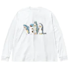 mofusandのサメ図鑑 Big Long Sleeve T-Shirt