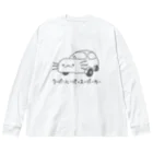 ぷにおもちSHOPのウーパールーパースーパーカーツー ビッグシルエットロングスリーブTシャツ