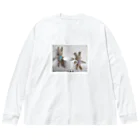 cy-egg.factoryの編みうさ Friends Big Long Sleeve T-Shirt