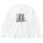 cy-egg.factoryの編みうさ Friends   Big Long Sleeve T-Shirt