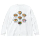 猫と釣り人のWAGASHI_2 ビッグシルエットロングスリーブTシャツ