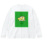 小鳥と映画館のカメレモン柄 Big Long Sleeve T-Shirt