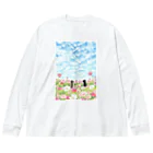 Ａｔｅｌｉｅｒ　Ｈｅｕｒｅｕｘのコスモス畑のトロとクロ Big Long Sleeve T-Shirt