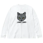 ネコに真珠のお猫様02 ビッグシルエットロングスリーブTシャツ