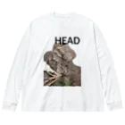 qujakuhouseのHEAD <FONT COLOR : BLACK> Big Long Sleeve T-Shirt