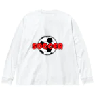 happy_25chanのサッカーボール柄（レッド） Big Long Sleeve T-Shirt