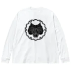 『NG （Niche・Gate）』ニッチゲート-- IN SUZURIの動物家紋。H.T.（雪輪にトラ）黒 Big Long Sleeve T-Shirt