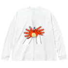 蛇口〆太のお店の手蟹 ビッグシルエットロングスリーブTシャツ