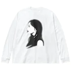 R-design STOREのクールな女性の横顔 Big Long Sleeve T-Shirt