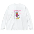 イラスト MONYAAT のCT76あひるのおひるさんのサカナ釣り ビッグシルエットロングスリーブTシャツ