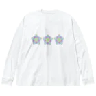 まりわのお店 ★万華鏡花火★和柄★繰り返す柄★　のpastel star Big Long Sleeve T-Shirt