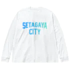 JIMOTOE Wear Local Japanの世田谷区 SETAGAYA CITY ロゴブルー Big Long Sleeve T-Shirt