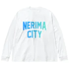 JIMOTO Wear Local Japanの練馬区 NERIMA CITY ロゴブルー ビッグシルエットロングスリーブTシャツ