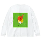 gama da gamaのこまどりと草色 Big Long Sleeve T-Shirt