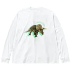 恐竜おみやげ屋のトリケラトプス ビッグシルエットロングスリーブTシャツ