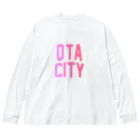 JIMOTOE Wear Local Japanの太田市 OTA CITY ロゴピンク ビッグシルエットロングスリーブTシャツ