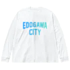 JIMOTO Wear Local Japanの江戸川区 EDOGAWA CITY ロゴブルー ビッグシルエットロングスリーブTシャツ