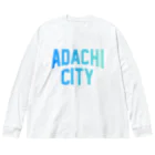 JIMOTO Wear Local Japanの足立区 ADACHI CITY ロゴブルー ビッグシルエットロングスリーブTシャツ