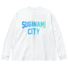 JIMOTOE Wear Local Japanの杉並区 SUGINAMI CITY ロゴブルー Big Long Sleeve T-Shirt