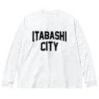 JIMOTO Wear Local Japanの板橋区 ITABASHI CITY ロゴブラック ビッグシルエットロングスリーブTシャツ