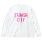 JIMOTOE Wear Local Japanの板橋区 ITABASHI CITY ロゴピンク Big Long Sleeve T-Shirt