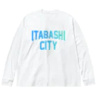 JIMOTOE Wear Local Japanの板橋区 ITABASHI CITY ロゴブルー Big Long Sleeve T-Shirt