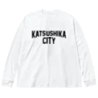 JIMOTO Wear Local Japanの葛飾区 KATSUSHIKA CITY ロゴブラック ビッグシルエットロングスリーブTシャツ