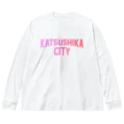 JIMOTO Wear Local Japanの葛飾区 KATSUSHIKA CITY ロゴピンク ビッグシルエットロングスリーブTシャツ