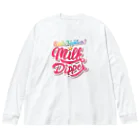 Milk☆Dipperのガールズファイター！ミルクディッパー ビッグシルエットロングスリーブTシャツ