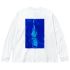 ぽんぽんあーと工房のblue bottle💙💙💙 ビッグシルエットロングスリーブTシャツ