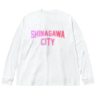 JIMOTOE Wear Local Japanの品川区 SHINAGAWA CITY ロゴピンク ビッグシルエットロングスリーブTシャツ