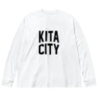 JIMOTOE Wear Local Japanの北区 KITA CITY ロゴブラック ビッグシルエットロングスリーブTシャツ
