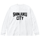 JIMOTO Wear Local Japanの新宿区 SHINJUKU CITY ロゴブラック Big Long Sleeve T-Shirt